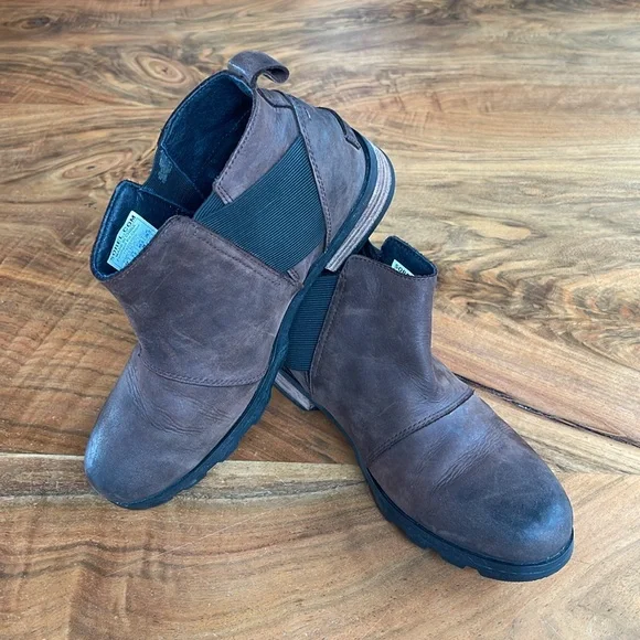 SOREL Emilie Brown Leather Waterproof Boots Booties Women’s Size 9.5 - Picture 12 of 12
